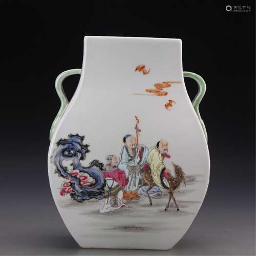 A FAMILLE ROSE FACETED VASE, YONGZHENG MARK