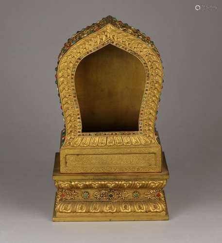 A GILT-BRONZE PAGODA