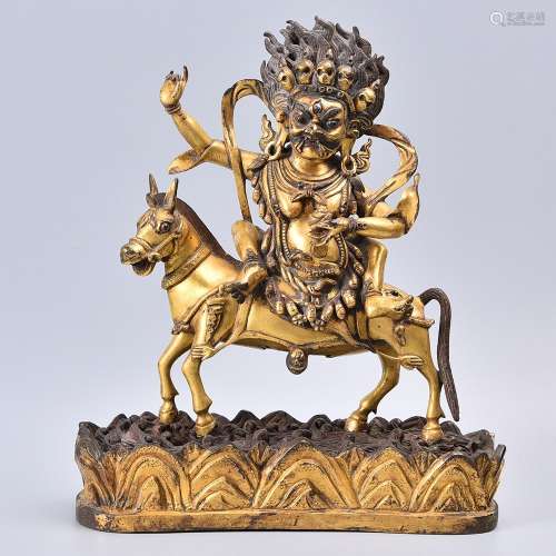 A GILT-BRONZE FIGURE OF VAJRASATTVA