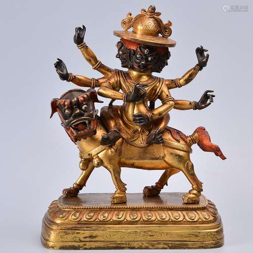 A GILT-BRONZE FIGURE OF HAYAGRIVA