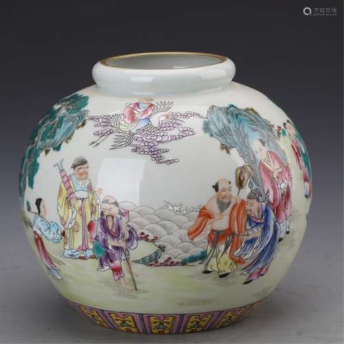 A FAMILLE ROSE VASE, QIANLONG MARK