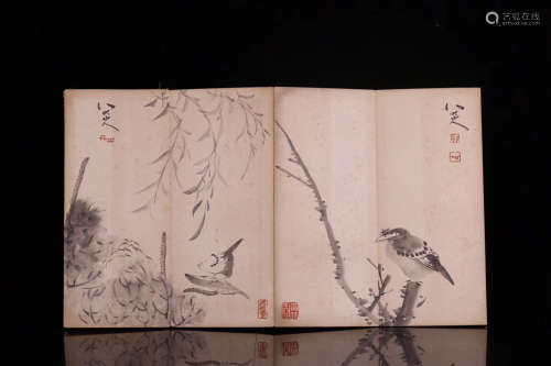 17TH CENTURY, ZHUDA <PAINTING ALBUMN-FLORAL&BIRD>, TRANSITION FROM MING TO QING