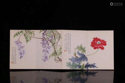 20TH CENTURY, JINZHANG<PAINTING ALBUMN-FLORAL&FISH> , THE REPUBLIC OF CHINA