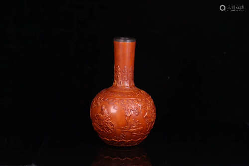 17-19TH CENTURY, A STORY DESIGN GOURD SHAPE POT, QING DYNASTY