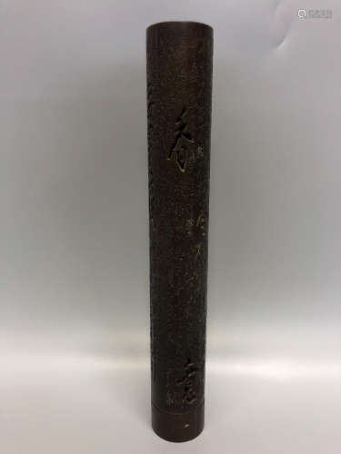 17-19TH CENTURY, A BRONZE INCENSE TUBE, QING DYNASTY