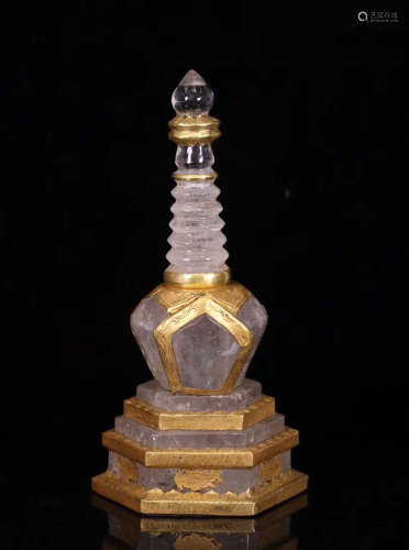 17TH-19TH CENTURY, AN OLD CRYSTAL DAGOBA, QING DYNASTY