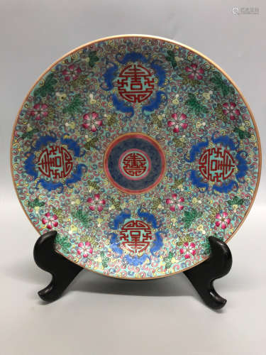 17-19TH CENTURY, A FAMILLE ROSE PLATE, QING DYNASTY