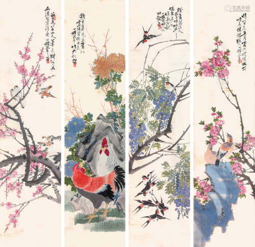 小樓常  花鳥四屏