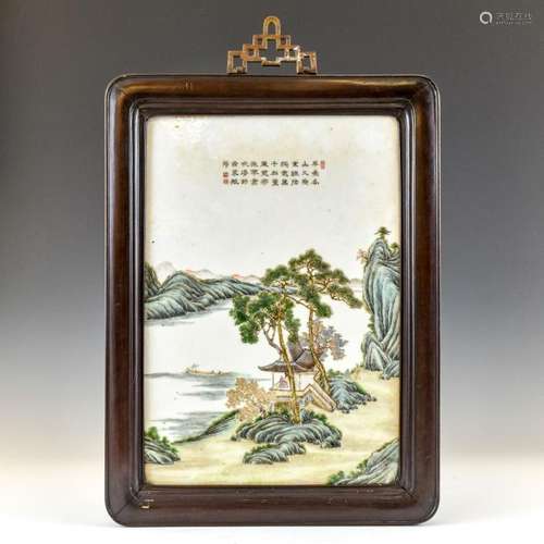 FRAMED REPUBLIC PERIOD CHINESE PORCELAIN PAINTING