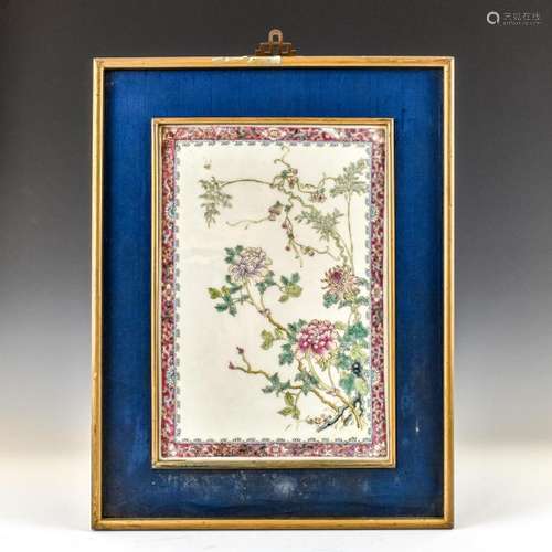 FRAMED REPUBLIC PERIOD PORCELAIN PAINTING