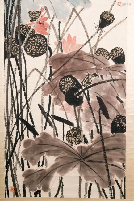QI BAISHI LOTUS PODS SCROLL PAINTING－【Deal Price Picture】