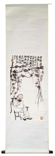 CHINESE PAINTING SCROLL OF ELDER