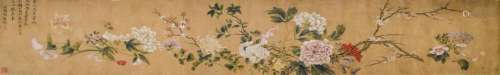 16TH C. WANG YUXIANG, MING FLORAL HAND SCROLL PAINTING