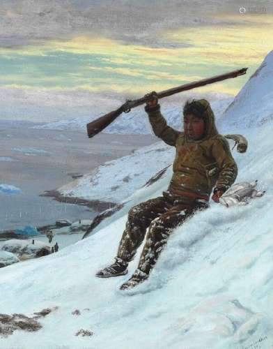 I. E. C. Rasmussen: A young Greenlandic grouse hunter