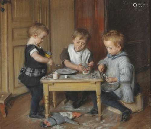 Viggo Johansen: Three of the artist's children at a