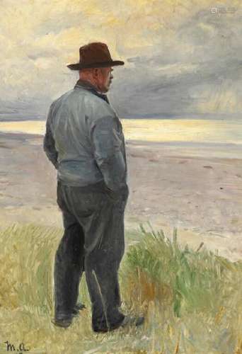 Michael Ancher: Fisherman looking out over the sea.