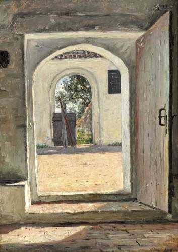 Martinus Rørbye: View through the gate of Besser church