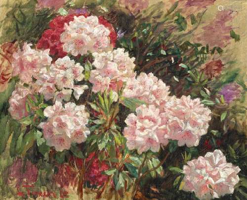 Laurits Tuxen: Flowering rhododendrons in Tuxen's