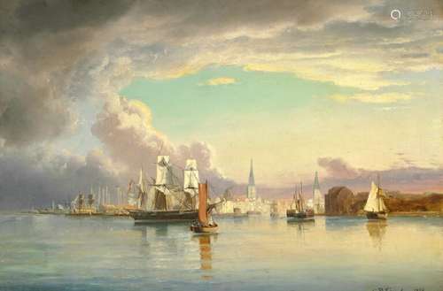 C. F. Sørensen: View from the Port of Copenhagen.