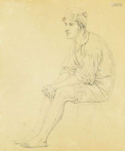 Christen Købke: A seated Italian fisherman. 1839. After