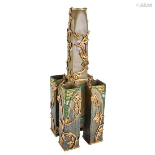Julius Dressler Art Nouveau Faience Vase