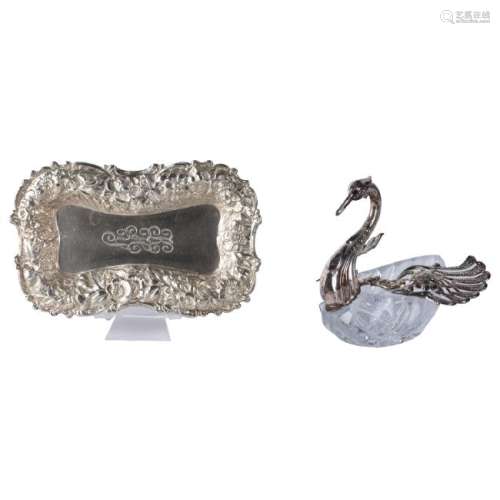 Two (2) Piece Lot: Sterling Silver Dish and Swan