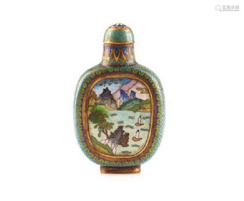 CHINESE CLOISONNE ENAMELLED SNUFF BOTTLE