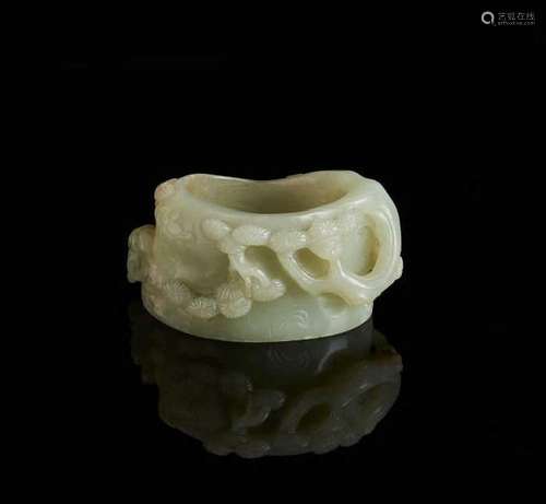 CHINESE JADE CARVED TREE FORM WASHER