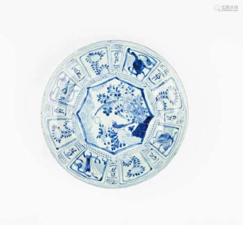 CHINESE EXPORT KRAAK BLUE & WHITE PORCELAIN DISH