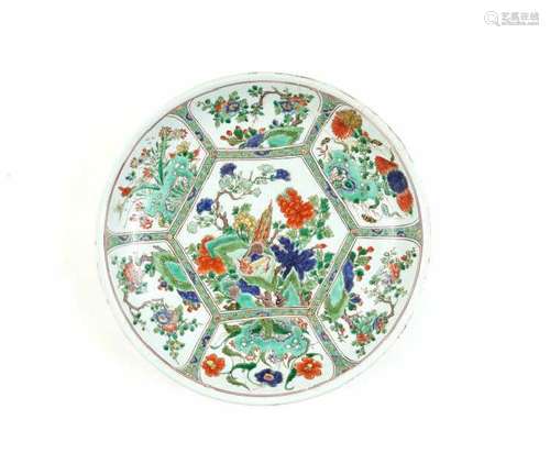 CHINESE FAMILLE VERTE PORCELAIN CHARGER