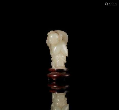 CHINESE JADE CARVED LIU HAI FIGURE