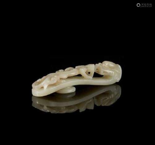 CHINESE JADE CARVED DRAGON BELT HOOK