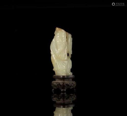 CHINESE JADE CARVED IMMORTAL FIGURE