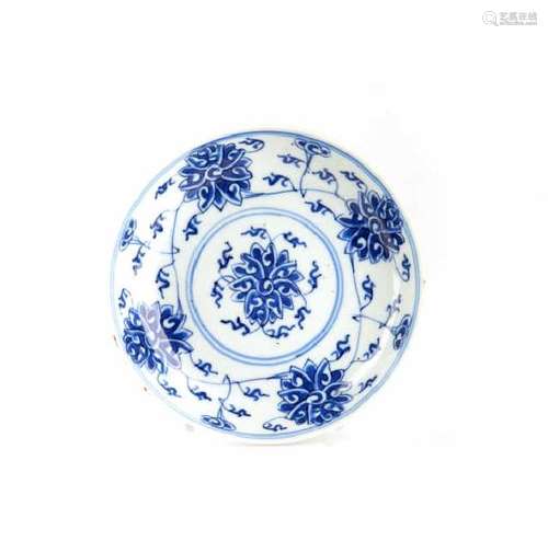 CHINESE GUANGXU BLUE & WHITE PORCELAIN DISH