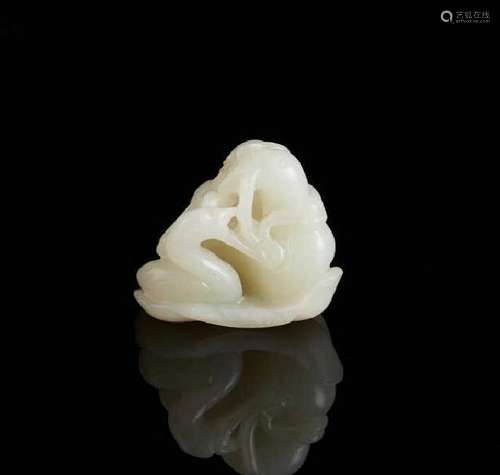 CHINESE WHITE JADE CARVED DUCK GROUP