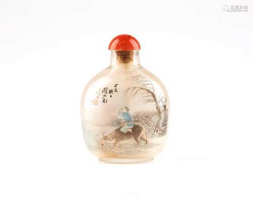 ZHOU SHAOYUAN INSIDE PAINTED SNUFF BOTTLE