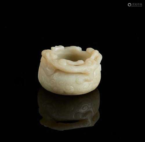 CHINESE JADE CARVED CHILONG AND FISH WASHER