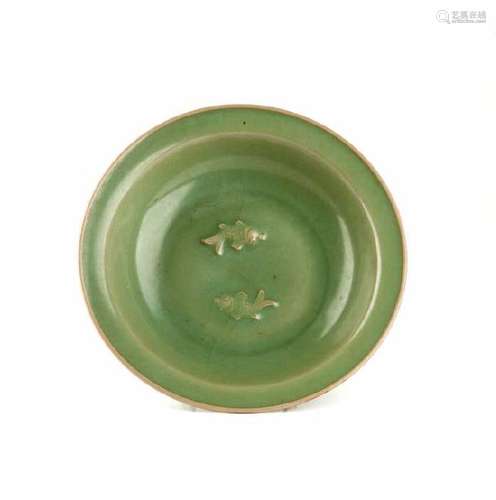 CHINESE LONGQUAN CELADON DOUBLE FISH DISH