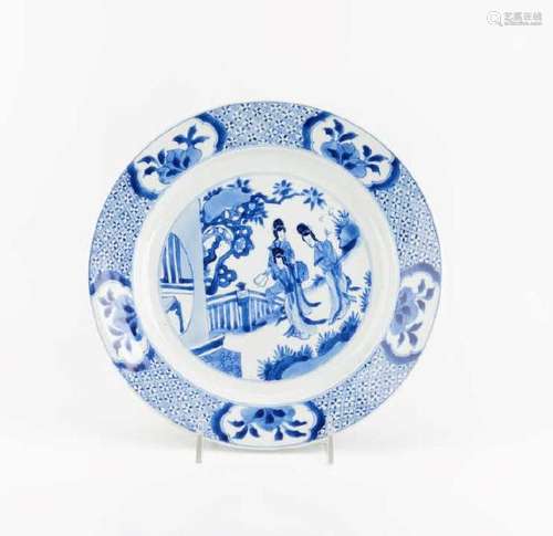 CHINESE KANGXI BLUE & WHITE PORCELAIN DISH