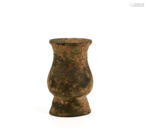 CHINESE BRONZE ZHI RITUAL WINE VESSEL