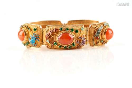 VERMEIL & ENAMEL CUFF BRACELET