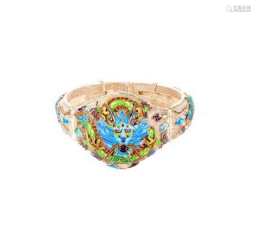 VERMEIL & ENAMEL CUFF BRACELET