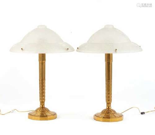 PAIR OF FRENCH ART DECO TABLE LAMPS