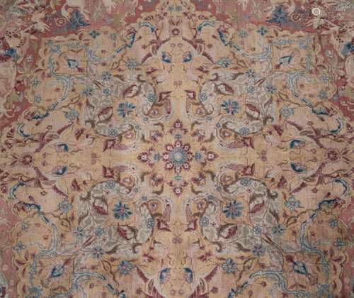 A PICTORIAL PERSIAN WOOL CARPET