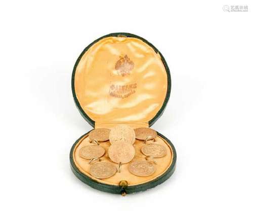 CASED SET OF GOLD BUTTONS & CUFFLINKS