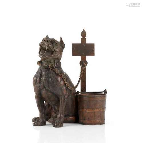 AUSTRIAN FIGURAL BRONZE INKWELL