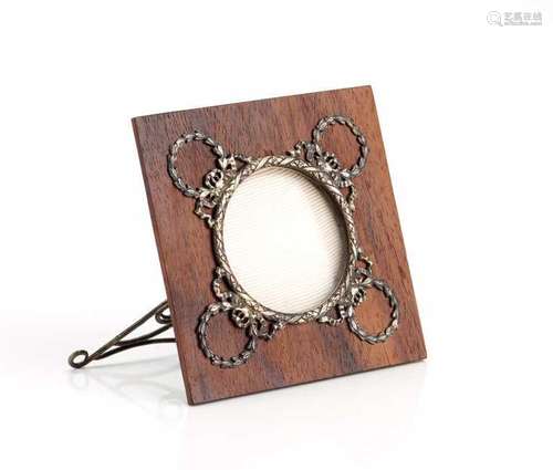 RUSSIAN WOOD & SILVER MOUNTED PICTURE FRAME