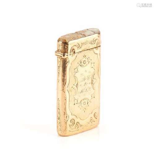 ANTIQUE GOLD VESTA CASE