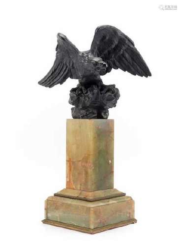 ANTIQUE BRONZE & ONYX EAGLE