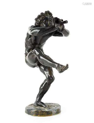 FRENCH BRONZE PAN FIGURE